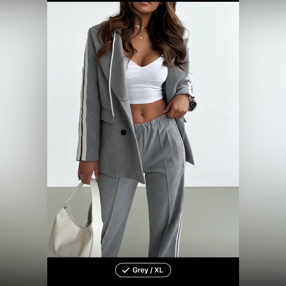 NEW Women's hooded Blazer / Gray casual track suit
